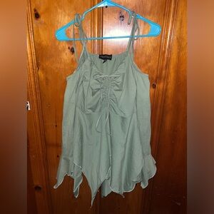 Dolls Kill “F is For Fairies Handerkerchief Dress”, color Sage, size Large